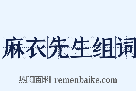 麻衣先生组词是什么意思的图片